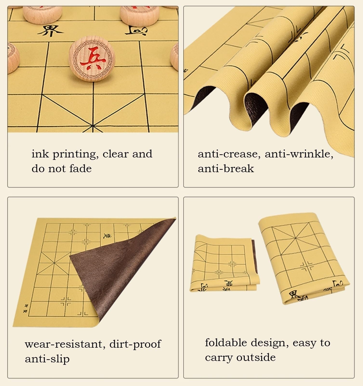 Scacchi Cinesi Xiangqi per 2 Giocatori, Gioco di strategia, Set da Gioco da Tavolo da Viaggio Portatile con Scacchiera in Pelle (Palissandro)