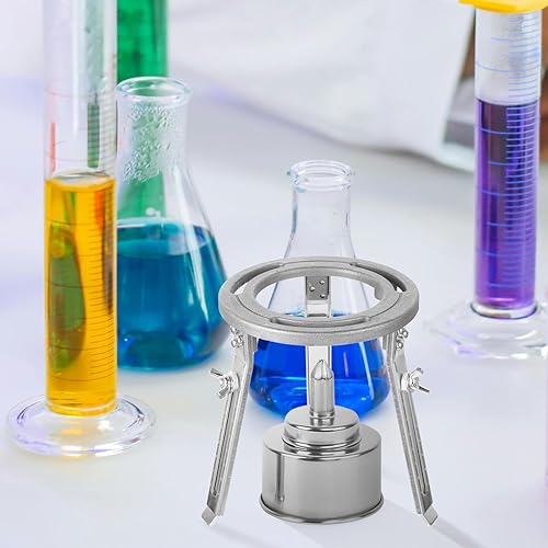 Miniatura 6 de Quemador de aceite, lámpara de trípode de laboratorio, altura ajustable, soporte de lámpara Bunsen de laboratorio, soporte de lámpara de soporte de