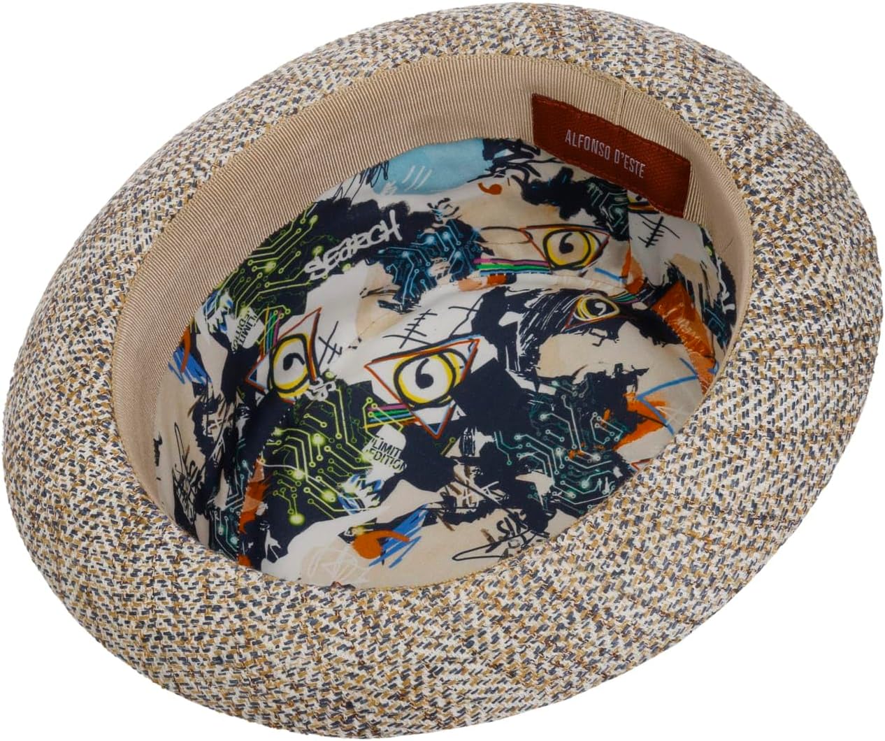 Sombrero De Lino Para Hombre Alfonso D´Este - Hecho En Italia, Con Forro De Algodón Y Banda Grosgrain