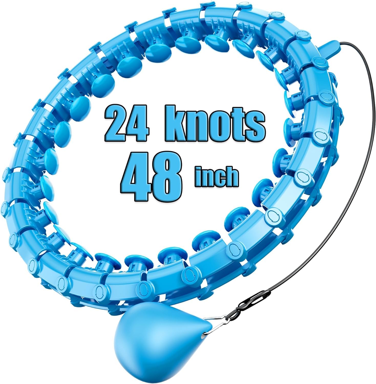 GBEX Weighted Infinity Hoop for Adult Weight Loss, 2 in 1 Smart Fitness Workout Hula Circle Hoops with 27 Detachable Knots, Exercise Fit Hoop Suitable for Women and Beginners (Multicolour)-image-23