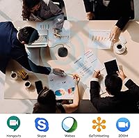 Vista 2 de Micrófono de altavoz USB, micrófono de computadora omnidireccional para conferencia, con captación de voz de 360º, botones de sensor táctil