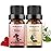 Sedbuwza Rose Jasmine Essential Oil Set, Rose Fragrance Oil Jasmine Scent Oil Set for Diffuser, Aromatherapy, Massage, Soap, Candle Making 2 x 10 ml
