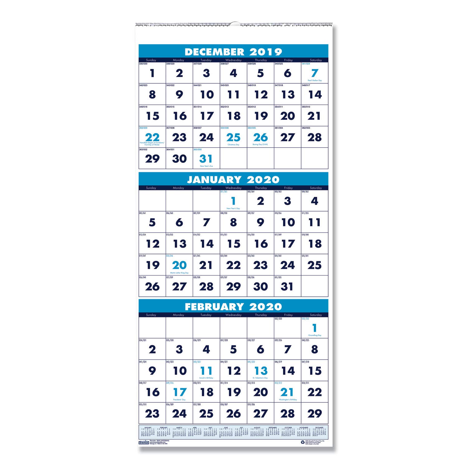 House Of Doolittle Calendario De Pared 2024, Vertical De Tres Meses, 8