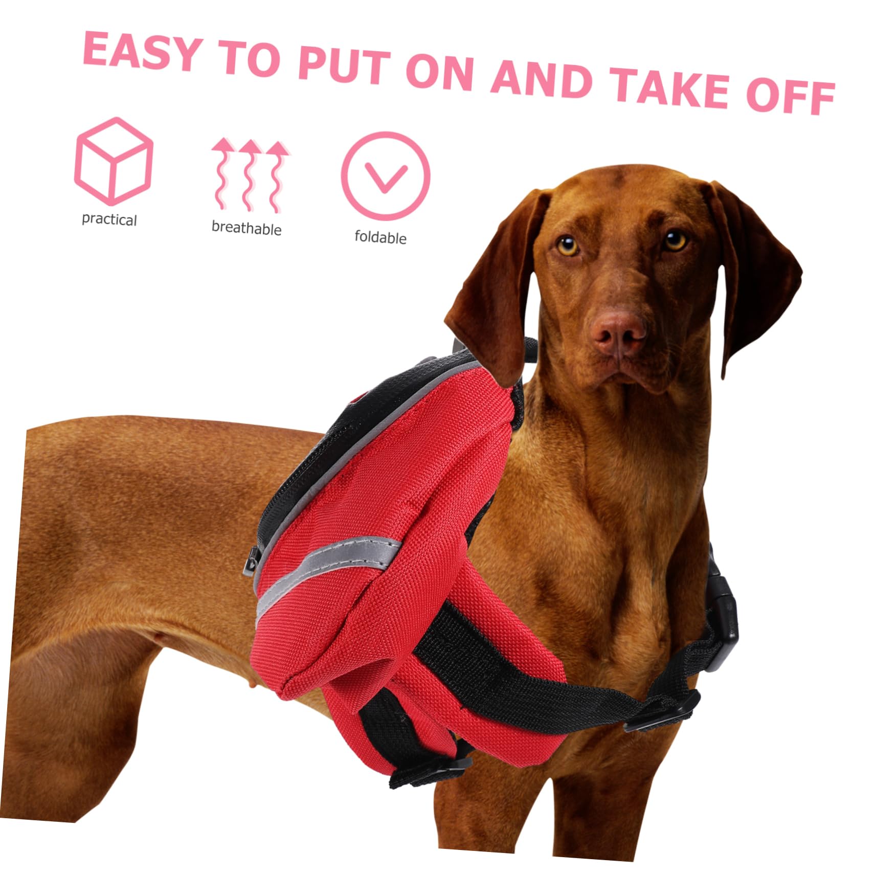 PEPLAYTAL Pet Dog Backpack for Outdoor Activities Portable Breathable for Travel Hiking Camping Xs Red Durable Oxford Material with Side Pockets