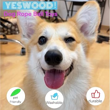 YESWOOD! Rope Balls for Dogs Small Breed,3-Pack Pink Cute Dog Teething Toy