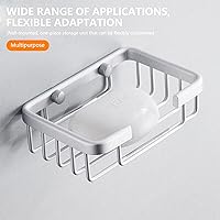 Vista 5 de Jabonera montada en la pared, jabonera de baño para ducha, soporte de jabón de barra de aluminio montado en la pared para baño y cocina