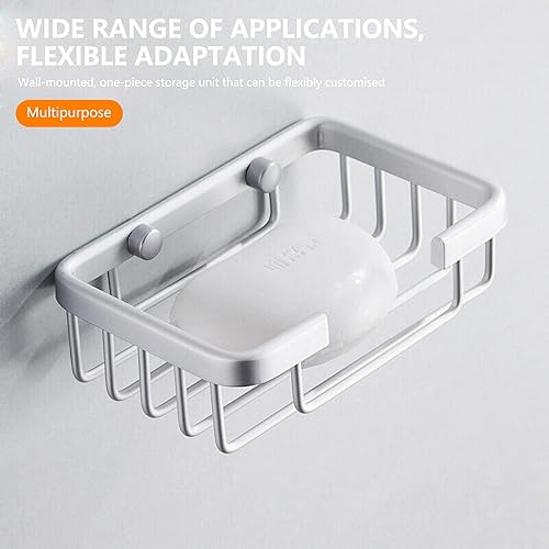 Miniatura 5 de Jabonera montada en la pared, jabonera de baño para ducha, soporte de jabón de barra de aluminio montado en la pared para baño y cocina, color