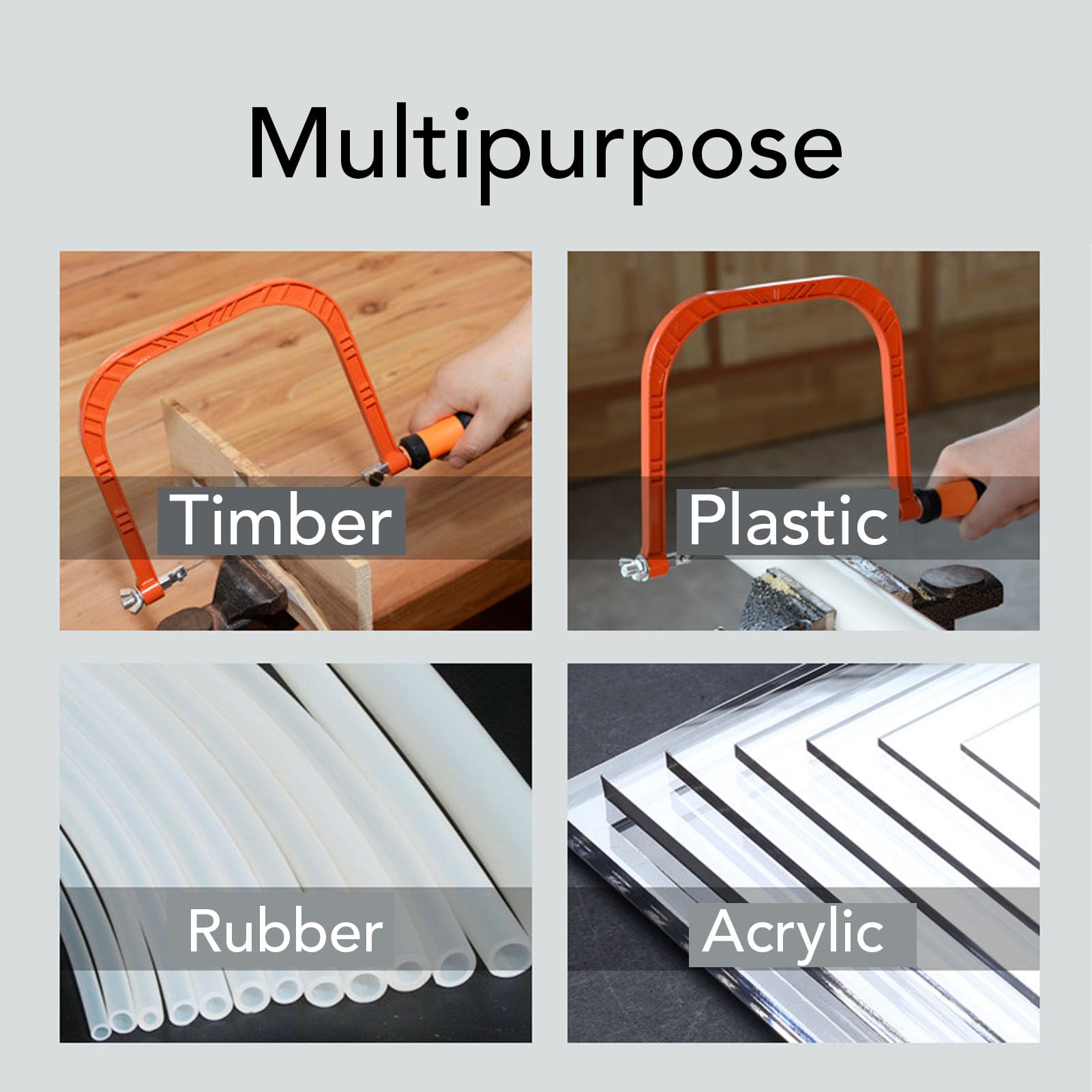 Ausla Coping Saw, 6 Inch Aluminium Alloy U-Shape Frame with 5 Replacement Blades - Image 4