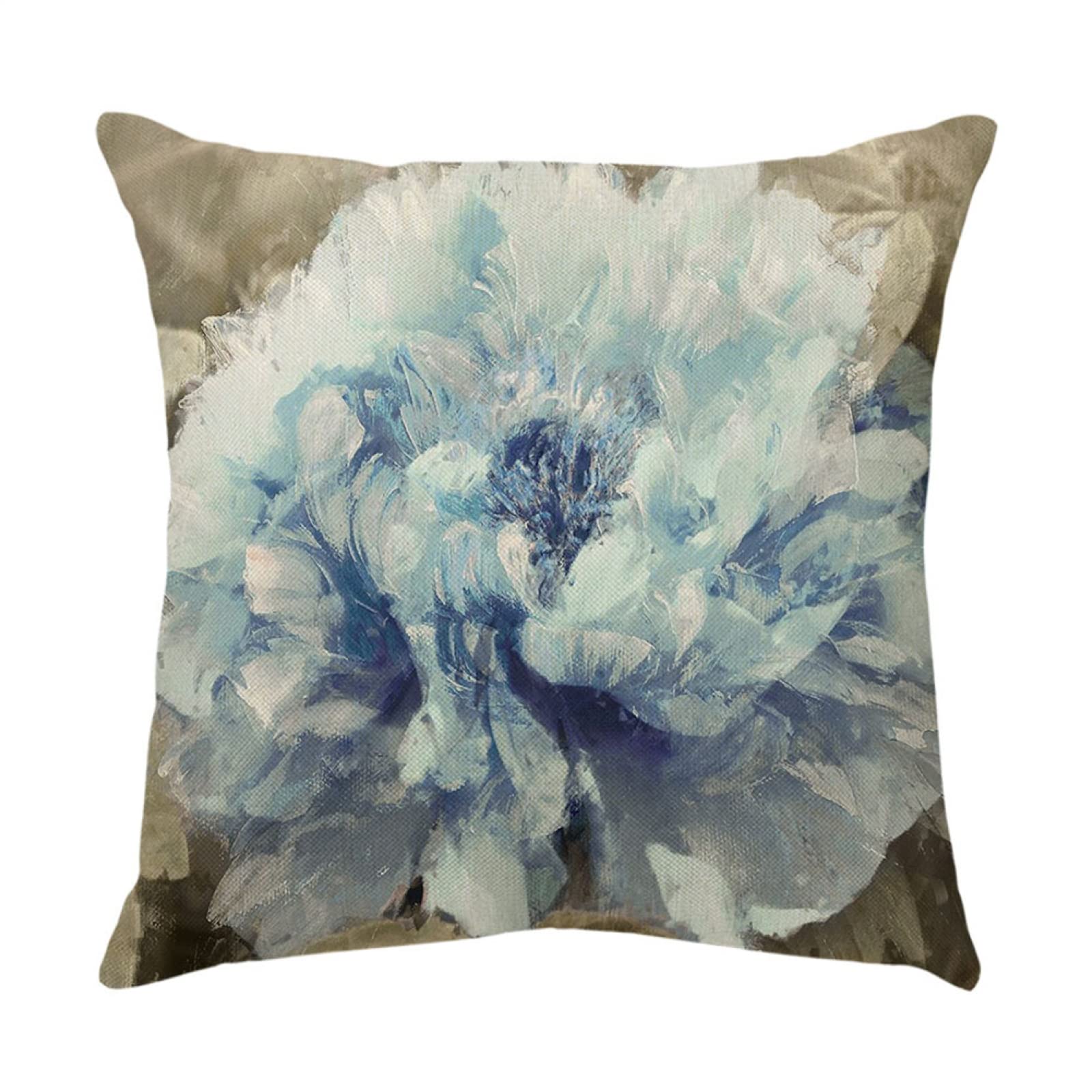 4 Piezas Funda de Almohada Pétalos De Rosa Azul Fundas de Cojín Terciopelo Sencillo y Decorativo para Sofá Camas Dormitorio Coche Lino Cojines Throw Pillow Covers 80x80cm/32x32 Inch