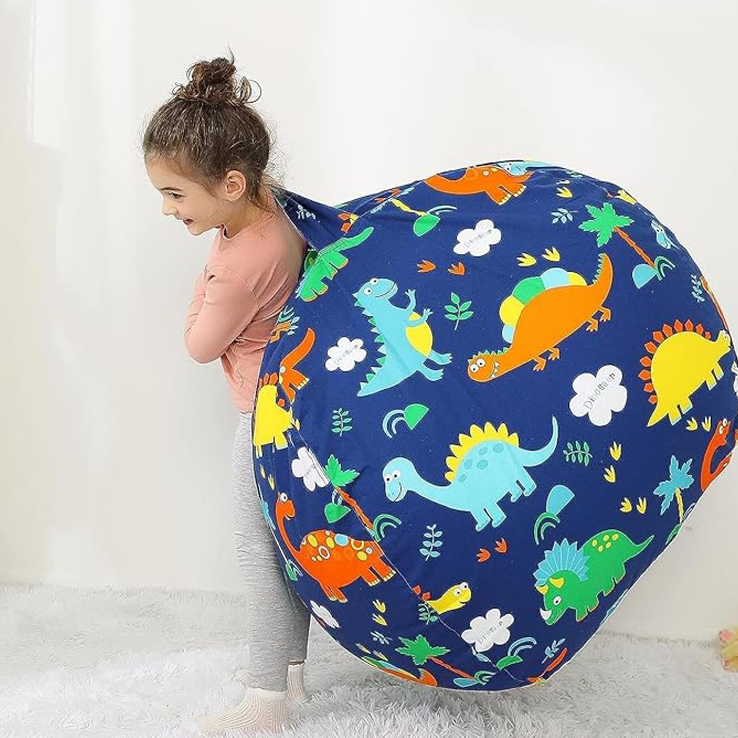 Borsa portaoggetti per bambini, comoda e morbida, pieghevole, giocattoli con cerniera, borsa portaoggetti in tela