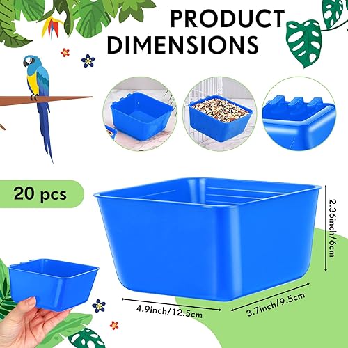 Miniatura 2 de 20 tazas de jaula para pollo, bebedero para pájaros de 16 onzas, comedero colgante para jaula de conejo, cuenco de agua para mascotas, loro, gallo,