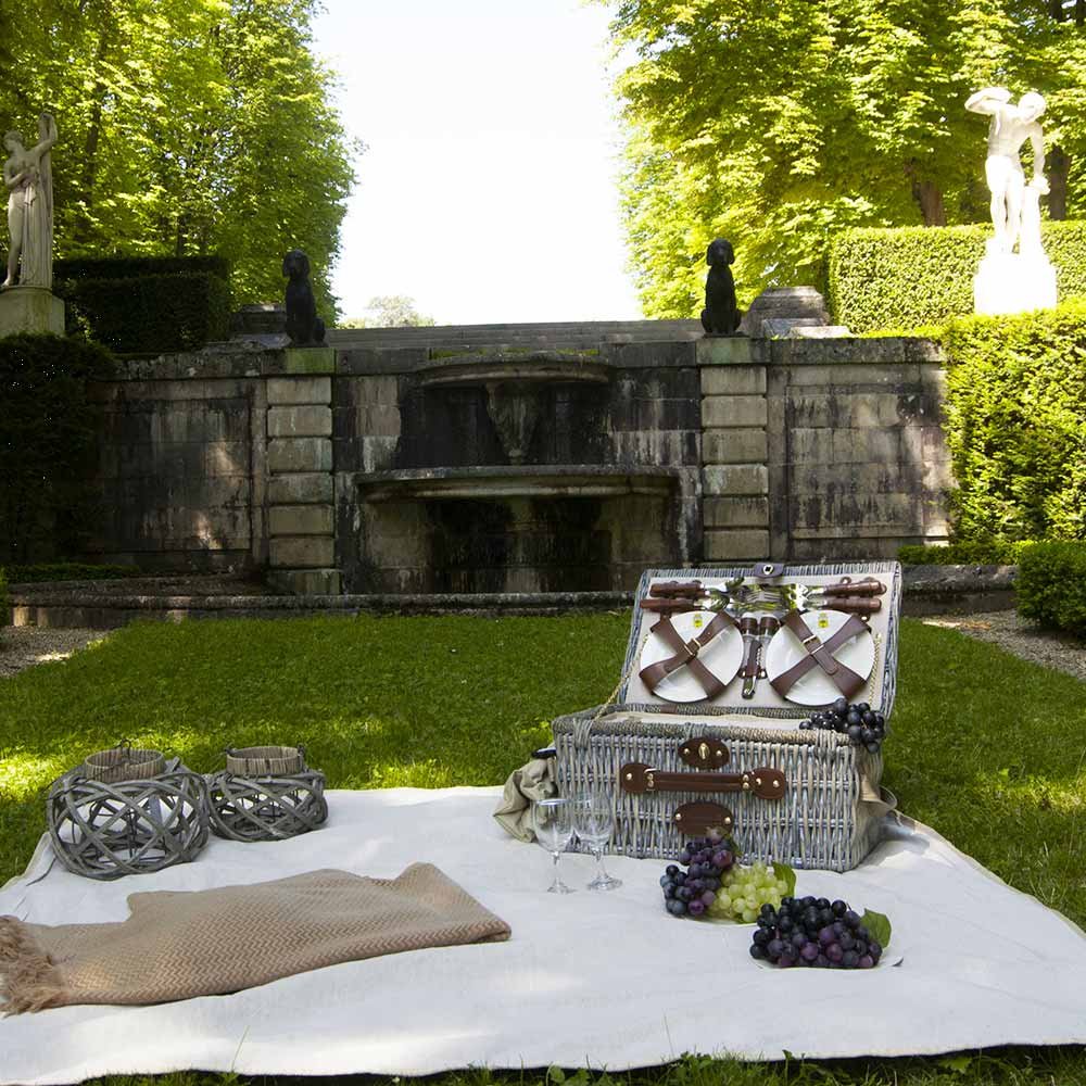 Les Jardins de la Comtesse - Cestino da picnic "Angers" per 4 persone, completo con scompartimento isotermico - Dimensioni: 46x31x22cm