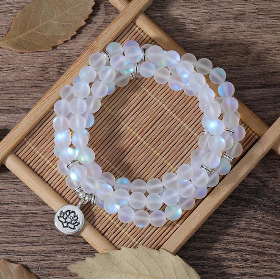 Miniatura 8 de Natural gemstone crystal bracelet, 108 mala beads Healing Prayer Praying Meditation Chakra Reiki Yoga bracelet, Aura Angel Quartz Crystal Beaded