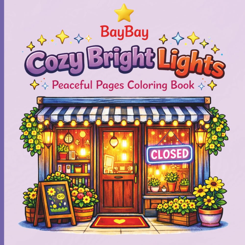 Cozy Bright Lights: BayBay Peaceful Pages Coloring Book