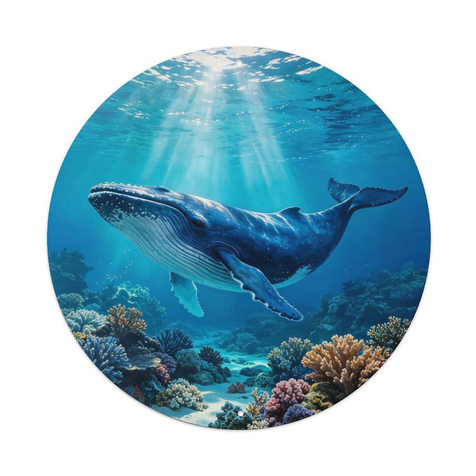 Blue Whale Deep Blue Metal Tin Sign Plaque