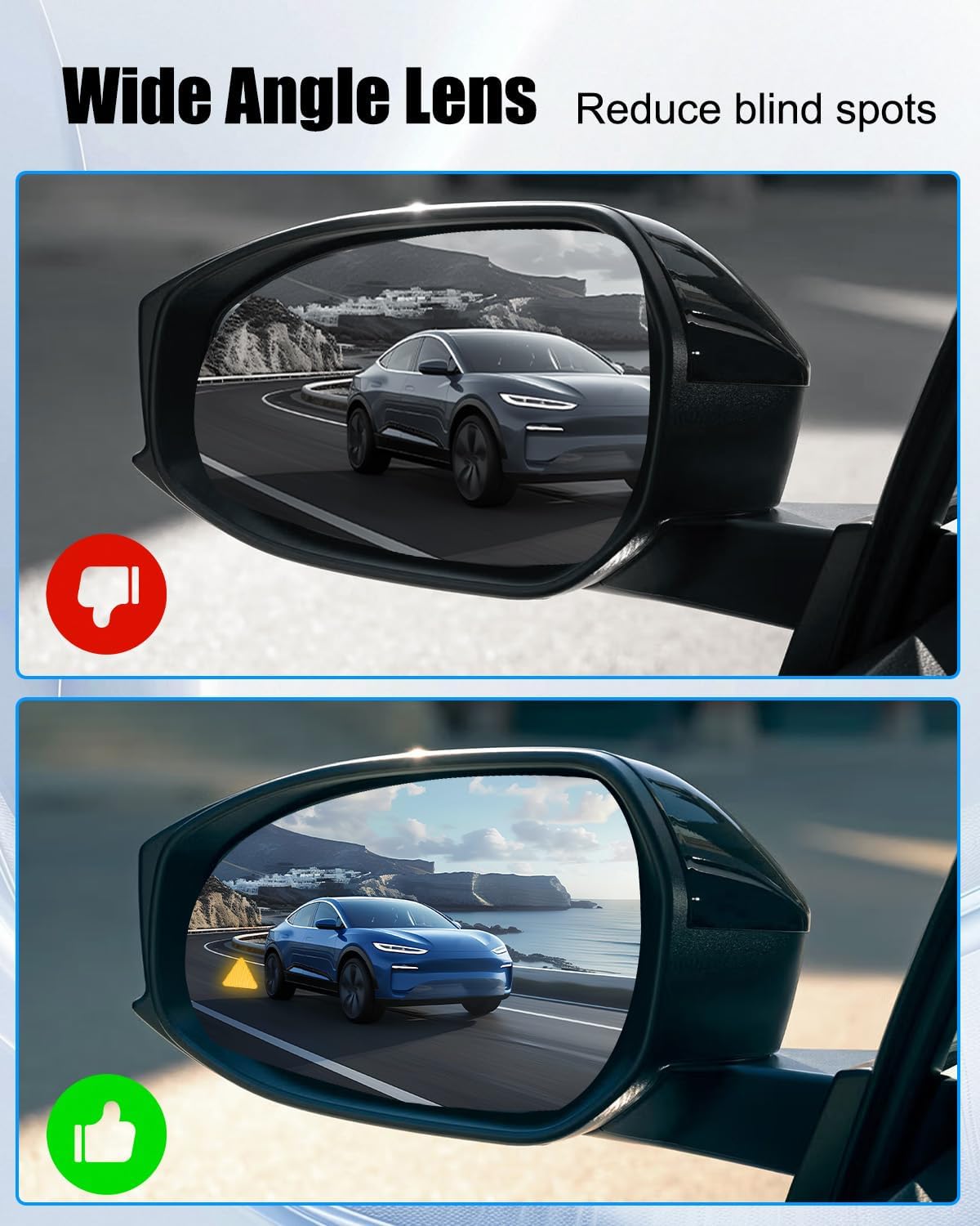 Driver Side Mirror Glass Replacement with Heated Function Fit for Mercedes-Benz W206 C-Class 2021-2024 W223 S-Class 2020-2024 X254 GLC & X247 GLB 2023-2024 EQE V295 & EQS V297 2022-2024