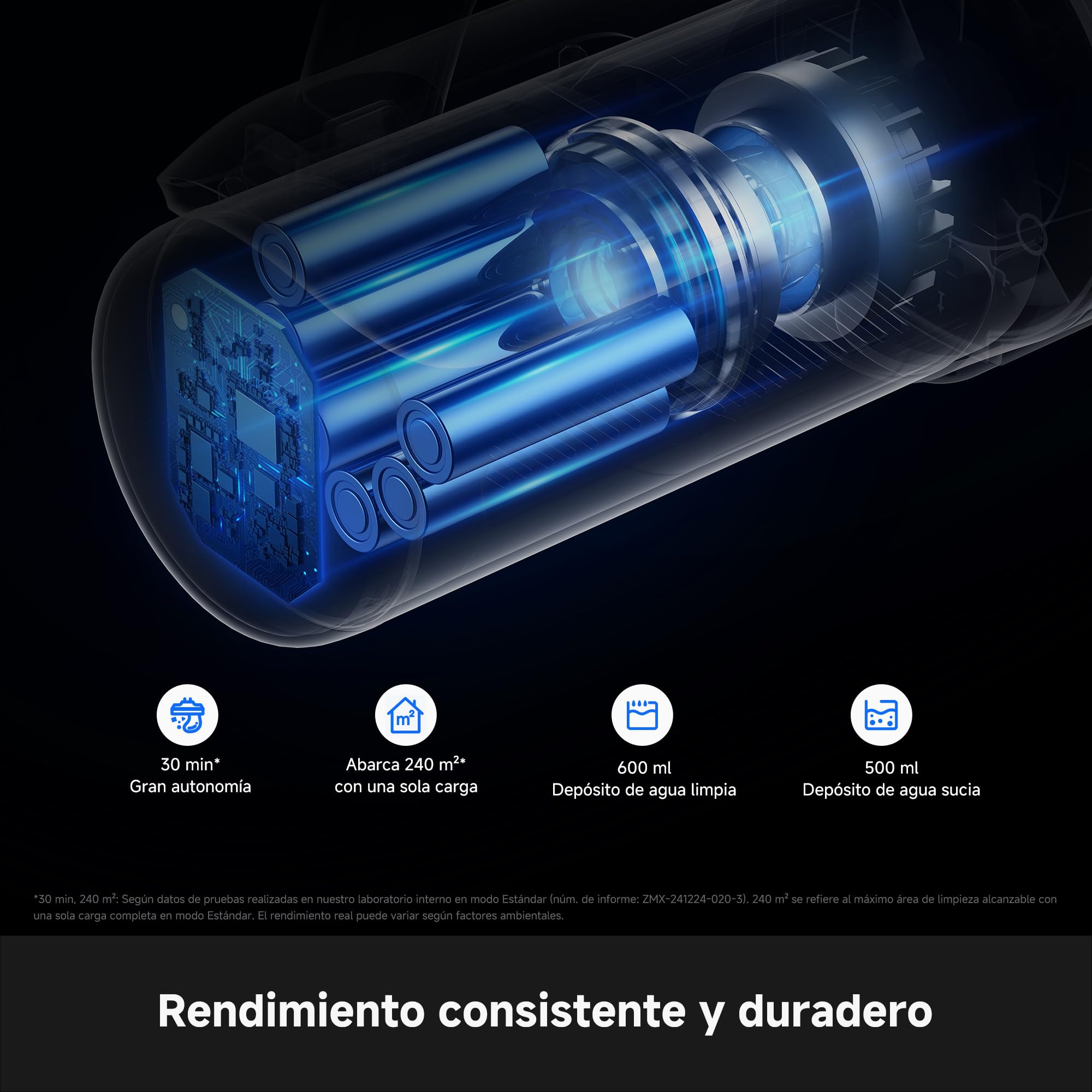 Mova M10 Air Set, Aspirador en seco y húmedo, 20.000 Pa de succión, autolimpieza con Aire Caliente (60 ℃), Alcance de 180° en Horizontal, friega por los Dos Bordes a 500 RPM