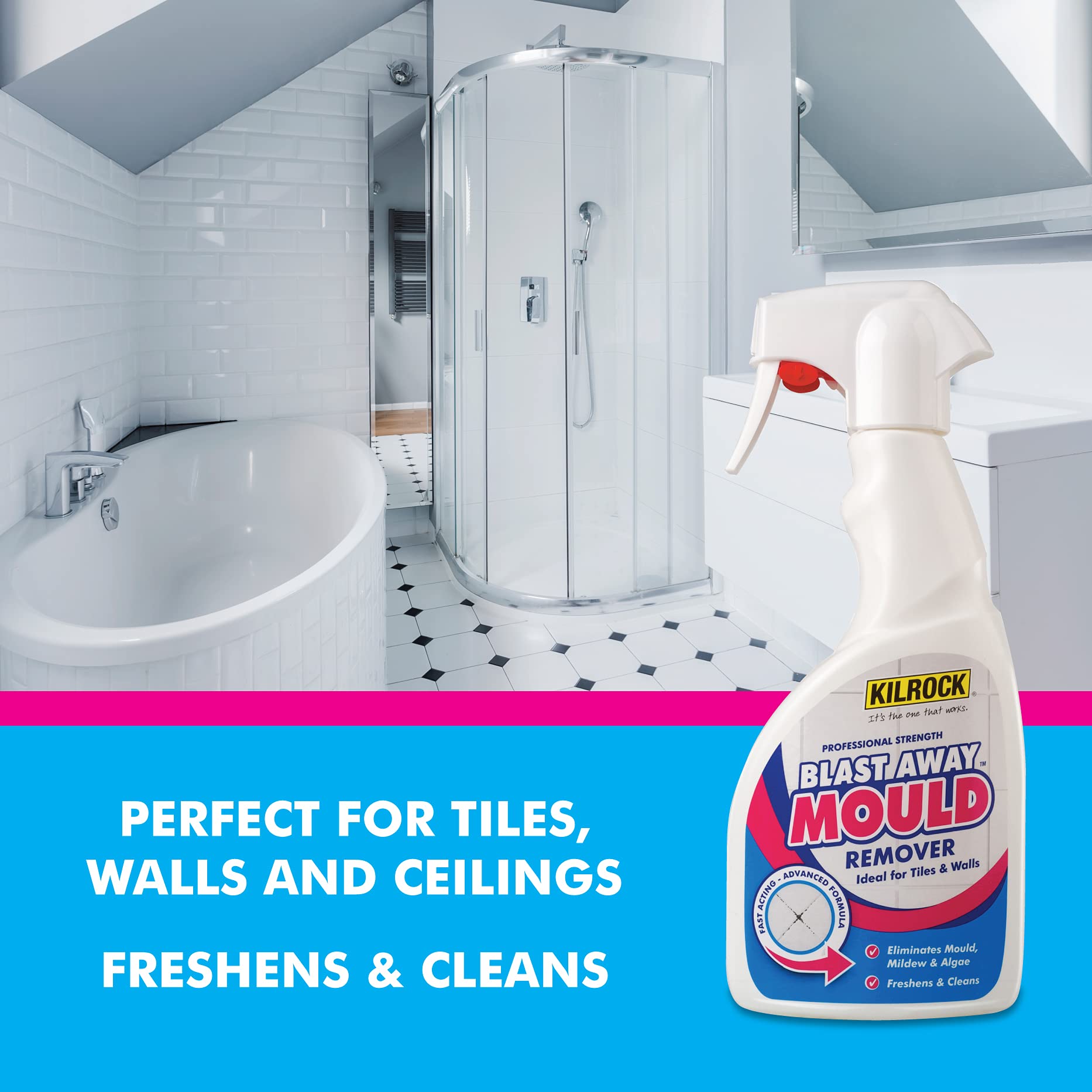 Kilrock Blast Away Mould Spray 500ml Professional formula with