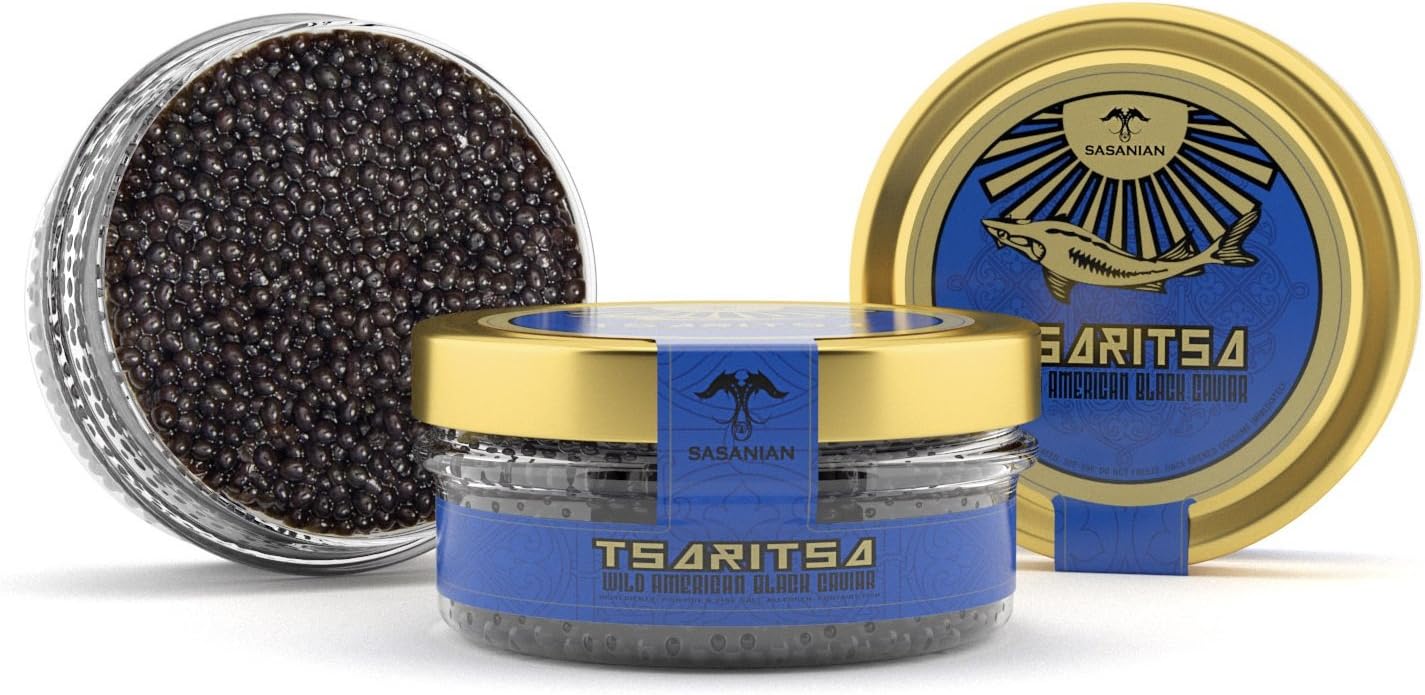 LIMITED TIME OFFER! Caspian Tradition RUSSIAN Style TSARITSA FRESH Salmon & Bowfin Malossol CAVIAR 2 x 4oz jars