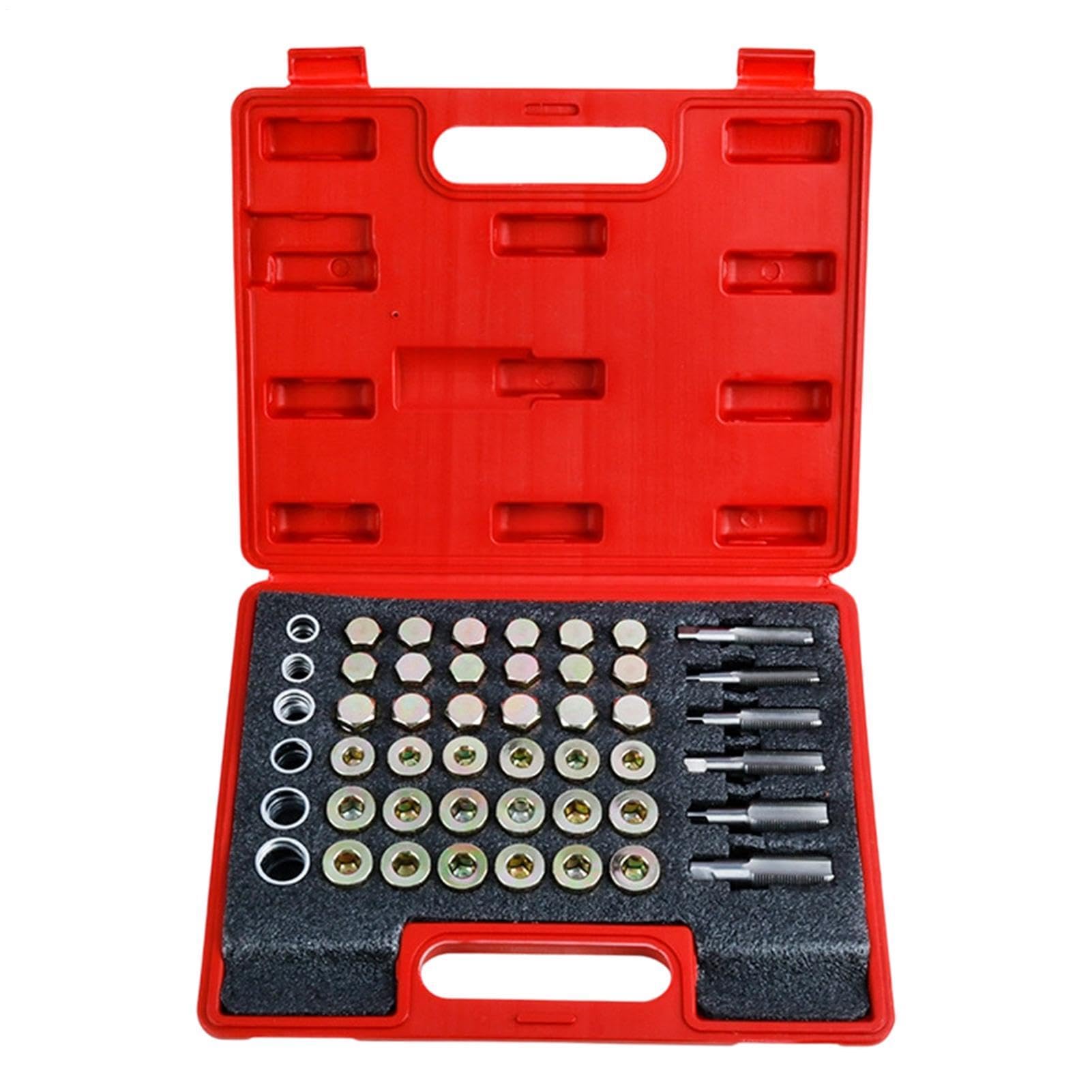 Kit Ripristino Tappo Olio 114 Pezzi Riparatori Viti Spanate | Strumento Rimozione Tappo Scarico Olio Spanato Per Carico Antivibrazione Montaggio Sensori Moto Macchina Punzonatura Barca