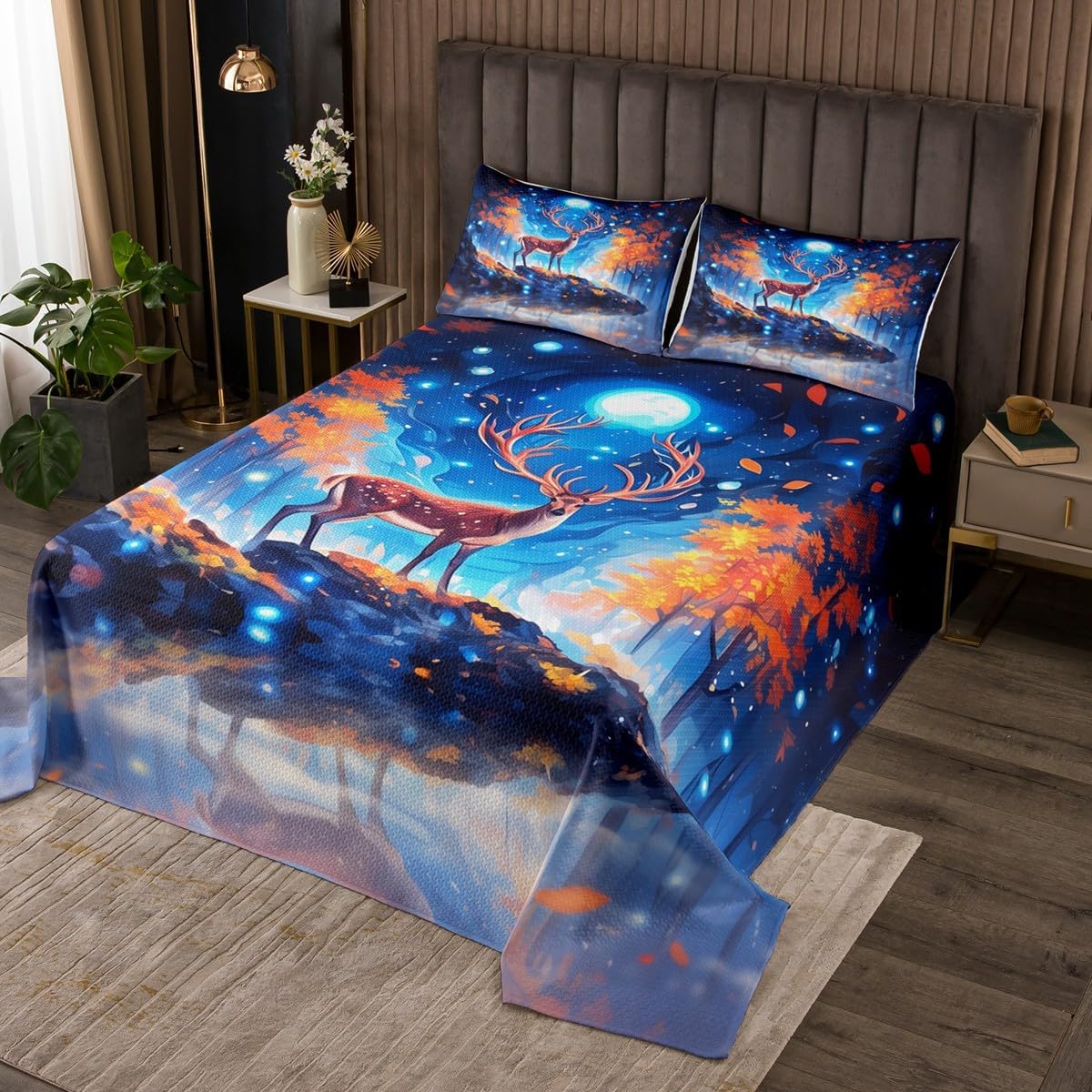 Bear Family Kids Bedspread Twin Size,Boating Paddle Mountain Lake House Fishing Coverlet Set,Boys Girls Room Decor,Hunt Animal Adventure Quilted Coverlet,Green Rustic Bedding Quilt,1 Pillowcase