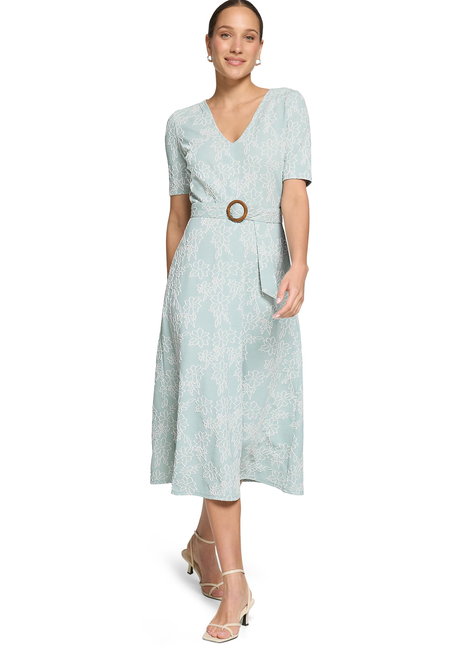 zero Damen Midikleid mit Gürtel