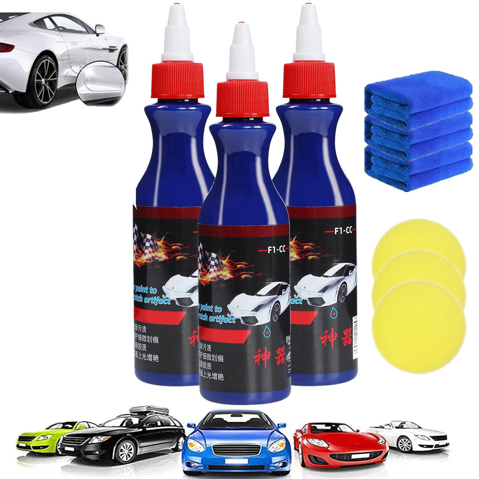 Criterion Scratch Repair Wax, F1-CC Car Scratch Remover, Ultimate Paint Restorer, Car Repair Scratches Paste, Car Scratch Remover Repair Kit, Car Paint Restorer for Vehicles (3Set)