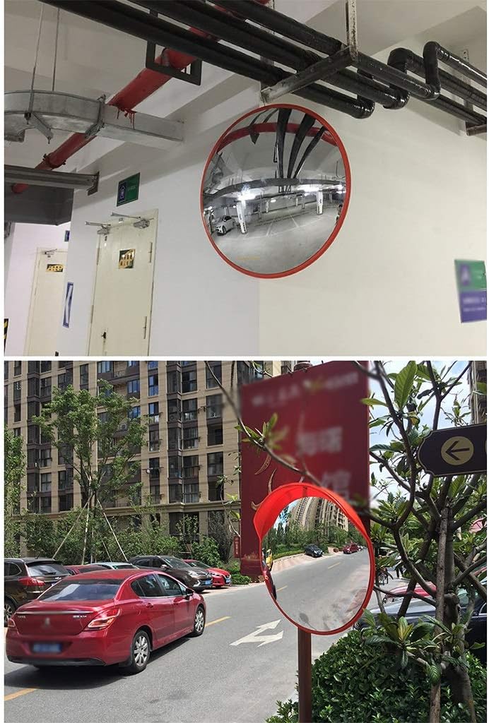 Traffic Safety Mirror Convex Driveway Mirror 60CM/80CM Indoor Anti-Theft Mirror, Retail Store Convenience Store Safety Mirror Round Plastic Convex Mirror,80CM