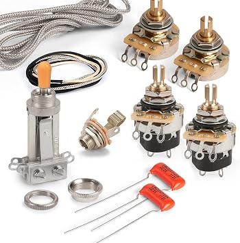 Golden Age Premium Wiring Kit for Gibson Les Paul with Push-pull Pots, Standard-shaft CTS Pots and Chrome Switchcraft Switch