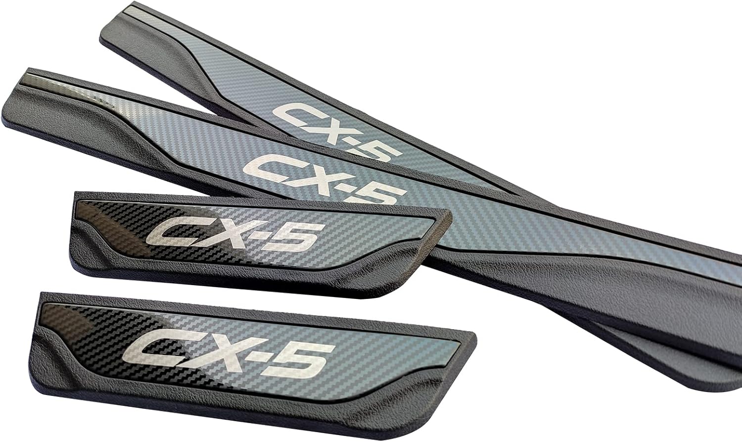 GZBFTDH Car Door Sill Scuff Protector, for Mazda cx-5 cx5 2013-2022 Accessories Parts, Stainless Steel with abs Plastic Door Entry Guard Plate Trim Cover, Auto Interior Accessory Kick Panels 4pcs Set