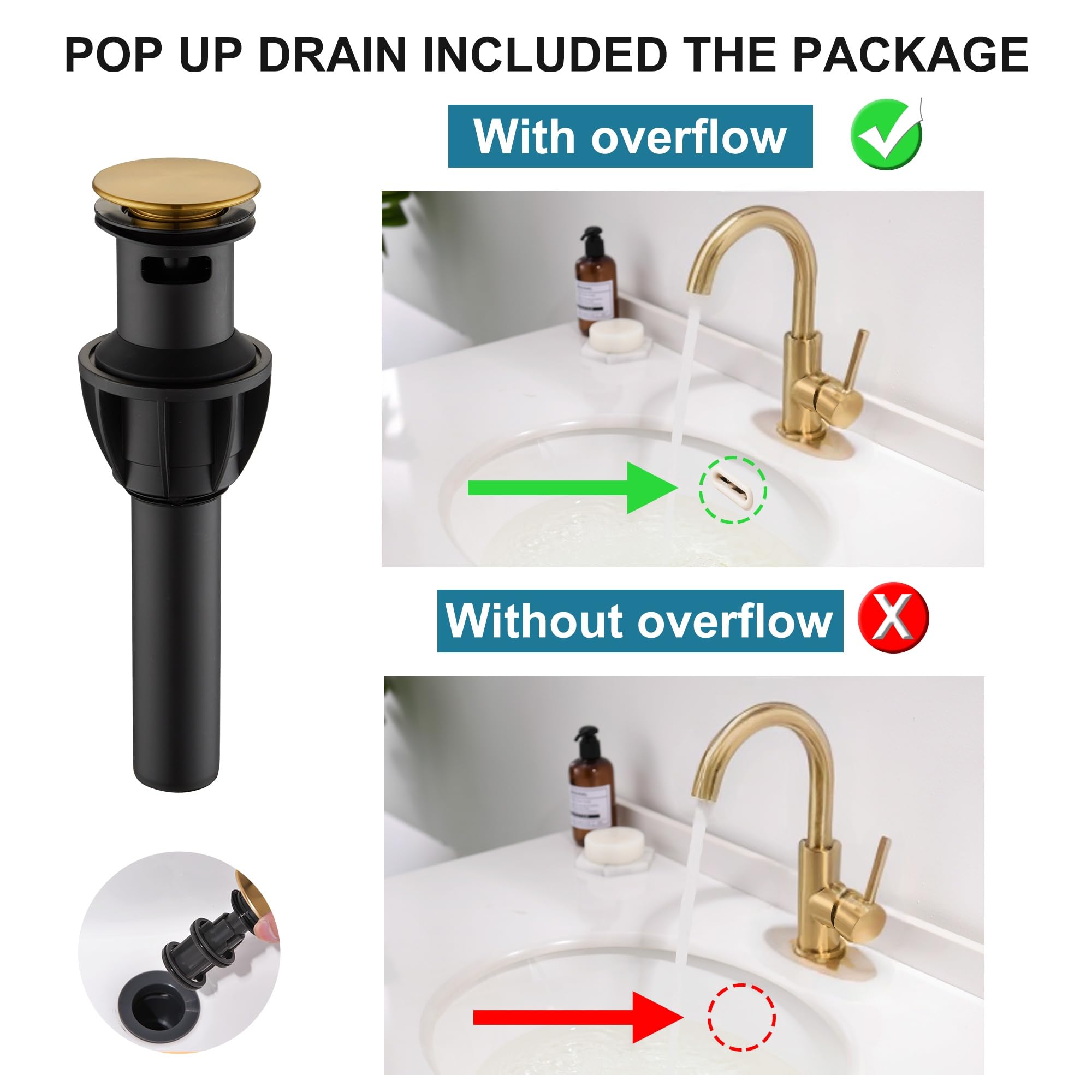 Brushed Gold Waterfall Faucet - Single Handle Sink Faucet -2