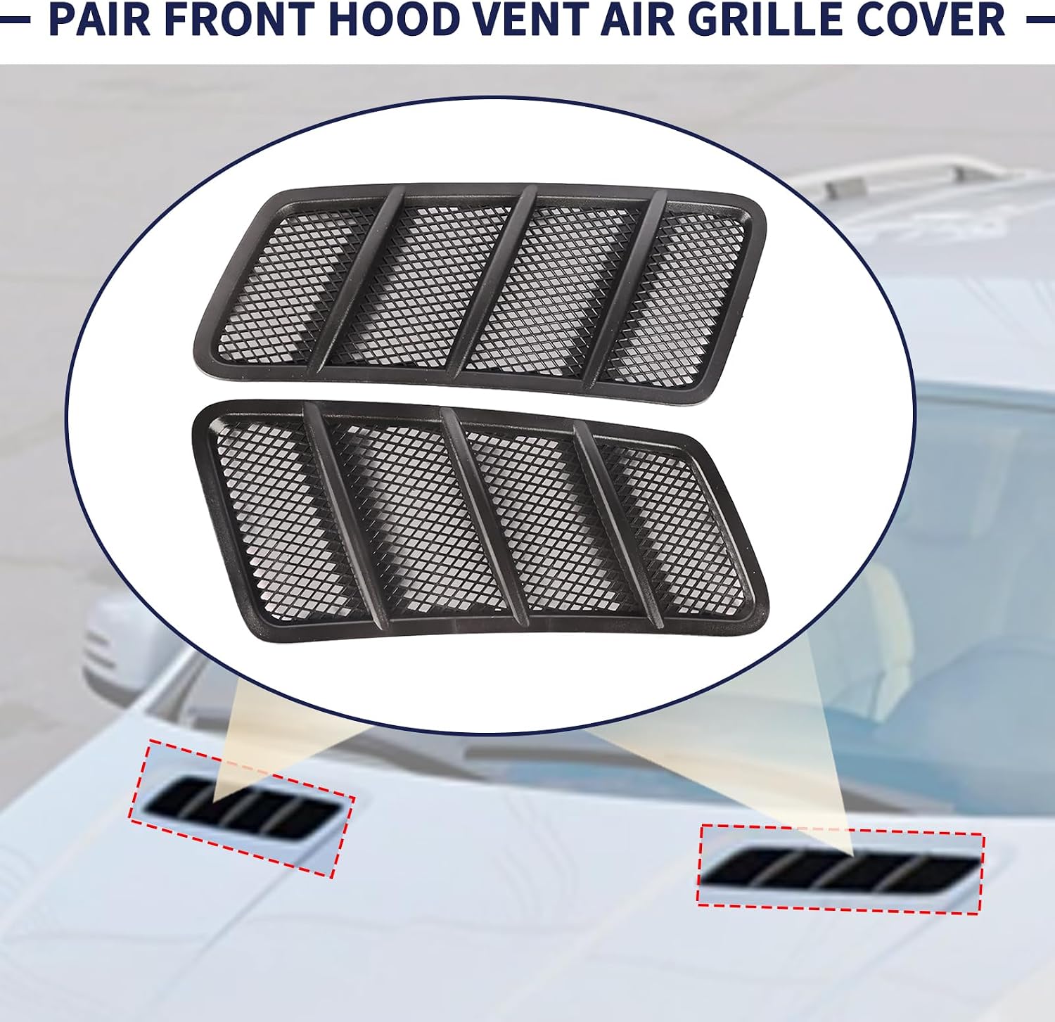 Left&Right Front Hood Air Vent Grille Cover compatible with Mercedes Benz W166 GL350 GL450 GL63 AMG ML350 ML550 ML63 AMG 2012-2015 Replaces 1668800105 1668800205