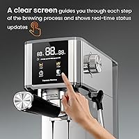 Vista 2 de Kismile Máquinas de café expreso, cafetera profesional con espumador de leche, varita de vapor para café con leche y capuchino, cafetera con tanque