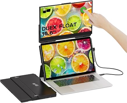 Duex Float Mobile Pixels 15.6" Laptop Screen Extender, 1080P FHD IPS Stacked Portable Monitor, USB C/HDMI Travel Extended Computer Display with Built-in Kickstand,Plug and Play