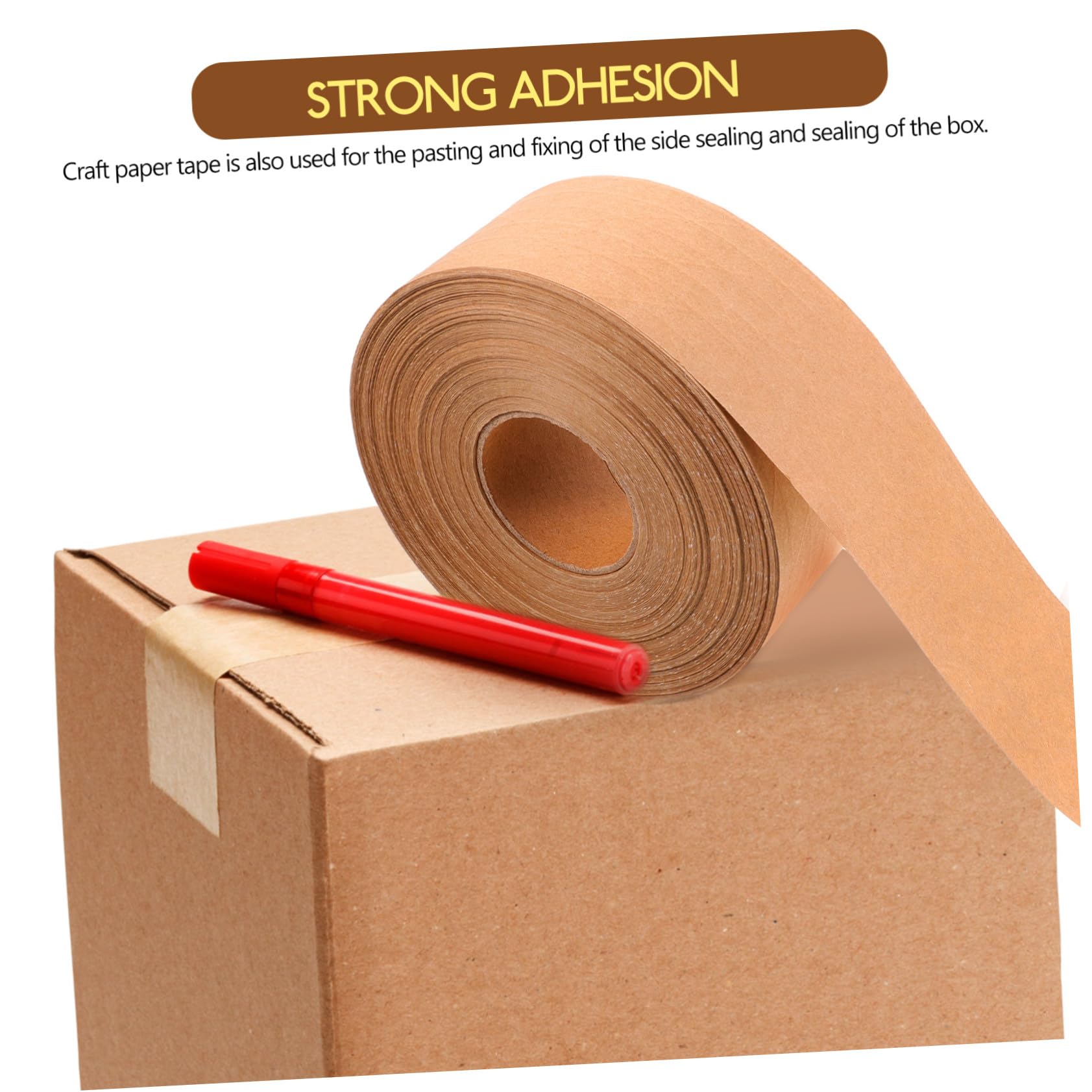 Mipcase Ruban Adhésif Papier Kraft Inscriptible Pour Fermeture De Colis Et Scellement (7cm*100m) 100m/rouleau