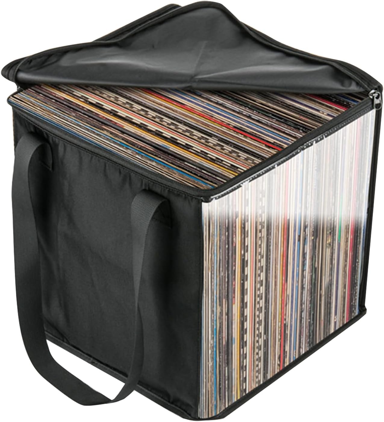 Vinyl Record Storage Box, Record Storage, Vinyl Record Storage Case, Vinyl Record Carry Bag with Padded Bottom Pad, Storage Case for Vinyl Records