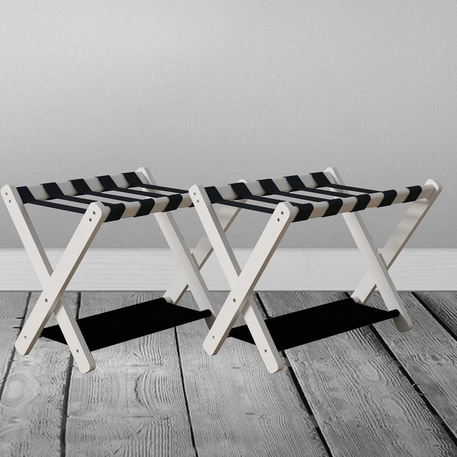 Portaequipajes para habitación de huéspedes: Soporte para Maletas, portaequipajes de Madera Maciza para el hogar del Hotel, Estante para Zapatos/Almacenamiento Multifuncional para el dormito