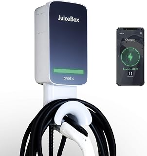 JuiceBox 32 Next Generation Smart Electric Vehicle (EV) Charging Station with WiFi - 32 amp Level 2 EVSE, 25-ft Cable, UL & Energy Star Certified, Indoor/Outdoor (Hardwired Install, Black/Grey)