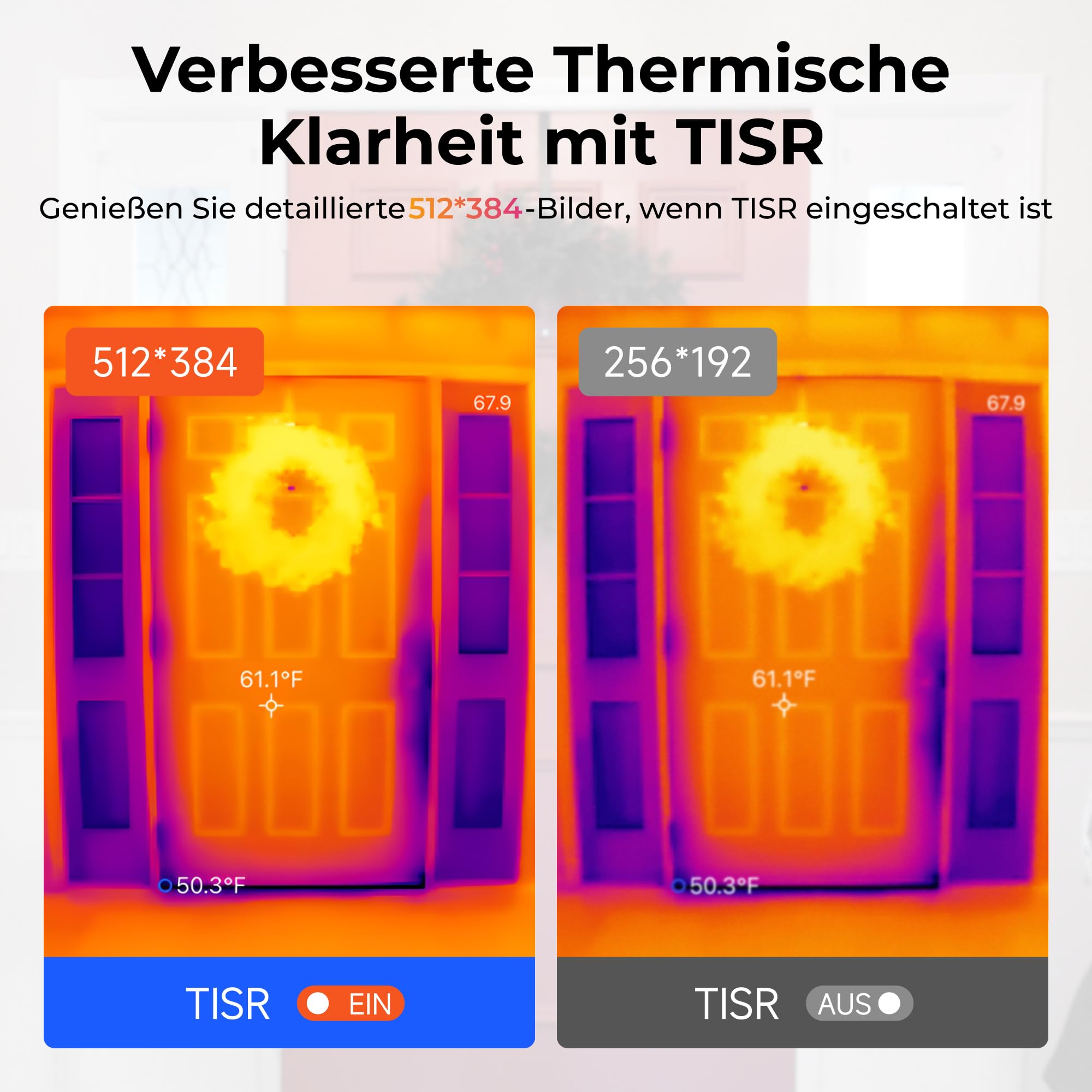 TOPDON TC001 Plus Wärmebildkamera Android, 512x384 TISR-Auflösung mit Visueller Kamera, –20°C~550°C Temperaturbereich, 25Hz Bildfrequenz, Dual-Objektiv Wärmebildkameras für Smartphone,Tablet und PC
