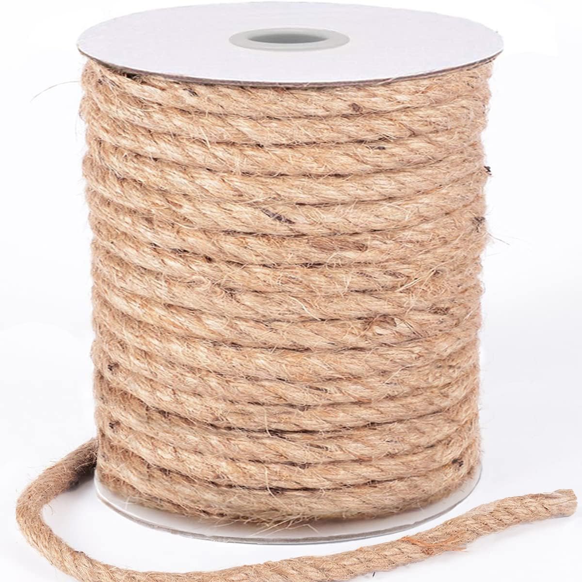 Cuerda de Yute 8mm 30 m Cuerda de cañamo artesanía para Industrial, Artes y Manualidades, Decoración, Jardinería, Árbol de Gato, Embalaje 30Meter