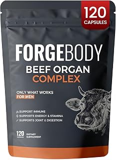 Forgebody Beef Organ Complex Supplement for Men, 120 Capsules Grass Fed Beef Liver Capsules, Immune Support, Gluten Free, Non-GMO (1)