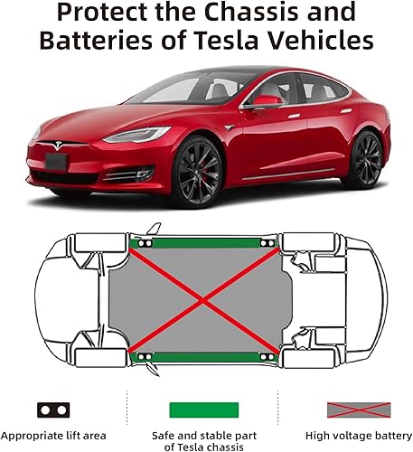 Miniatura 4 de BIG RED Almohadillas de elevación para Tesla modelo YS3X antideslizante Jack Pucks Tesla Accesorios para batería y chasis, 4 paquetes con una funda