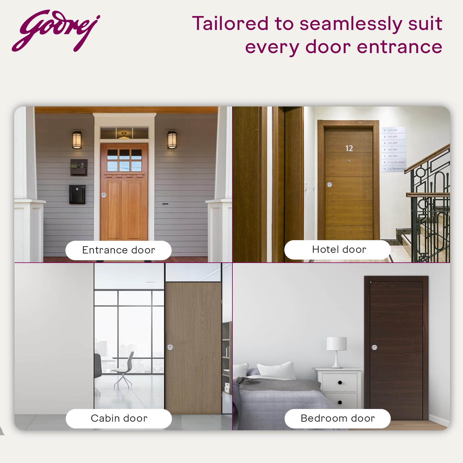 Godrej Cylindrical Lock | with 3 Keys | Classic Range | for Bedroom Door, Internal Wooden Door | 6cm (60mm) Backset | Suitable for Left/Right Handed & Inside/Outside Opening | 5 Years Warranty — Amazon image 7