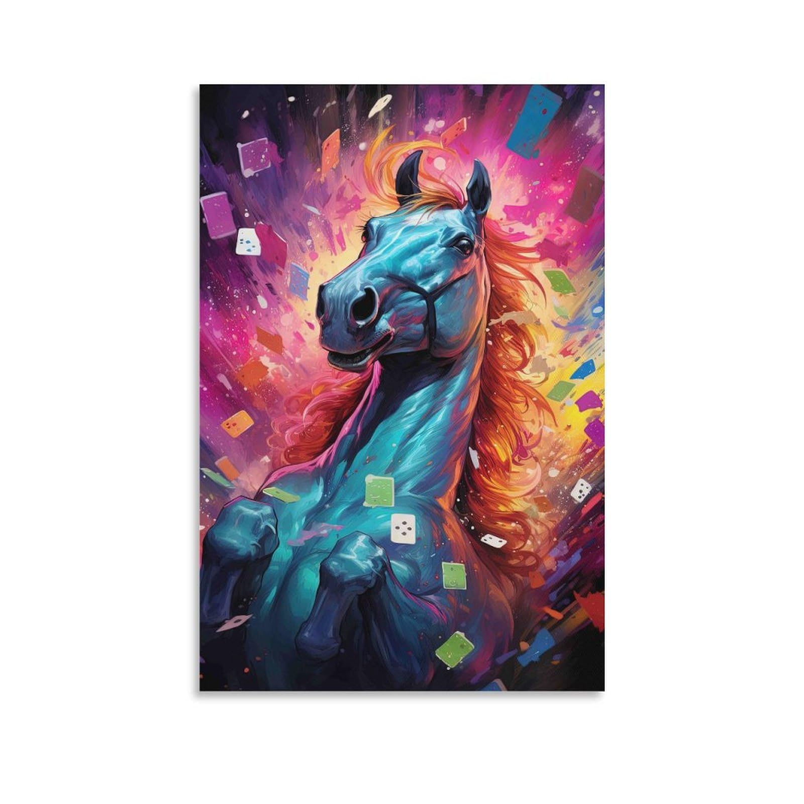 DHBANEIOK Fantasy Horse Art Poster Artwork Giclee Canvas Prints Modern Canvas Wall Art Picture Wall Hanging for Bedroom Living Room Decor 24x36inch(60x90cm)