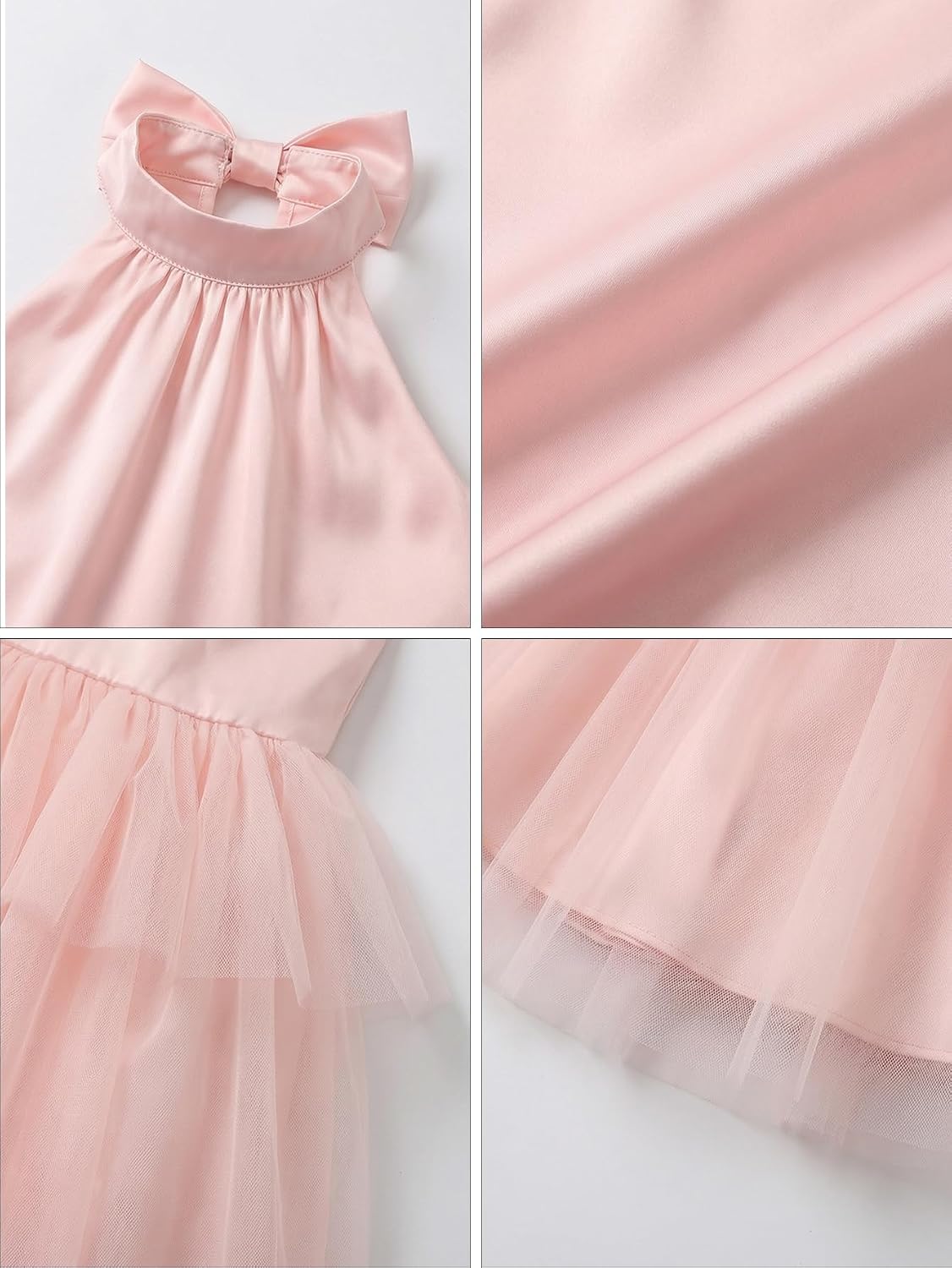 Elegant Flower Girl Dress for Wedding Short Tulle Toddler Little Girls First Communion Dress Kids Formal Pageant Party Gown