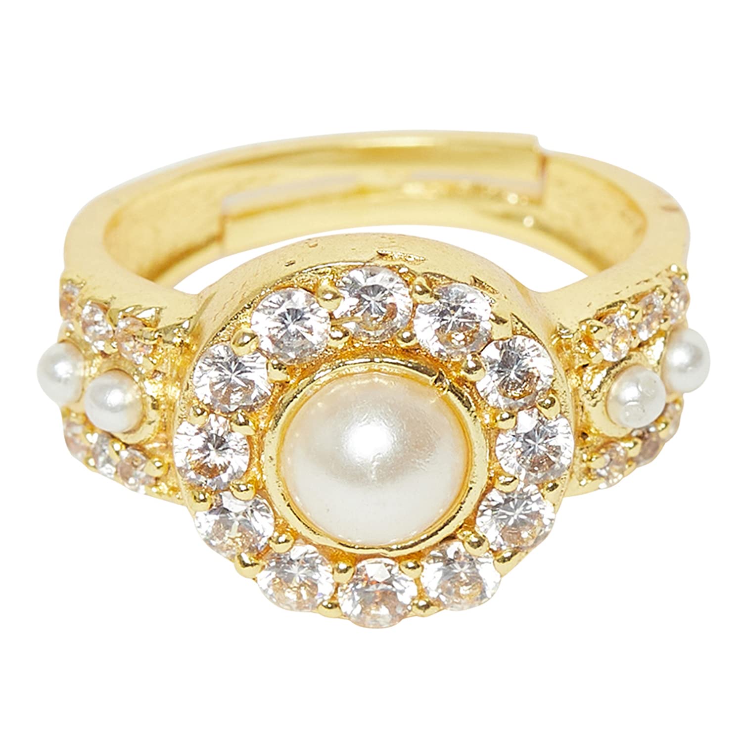 VOYLLA Classic Pearly Whites Gold Tone Ring (B0B7K5JLFK) Amazon Price History, Amazon Price Tracker