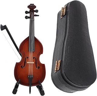 Abaodam 1 Peça Modelo De Violoncelo Decoração De Mesa Mini Estatuetas De Resina Miniture Decoração Mini Modelo De Baixo Baixo Decoração De Mesa Mini Violoncelo Artesanato Basswood Mini