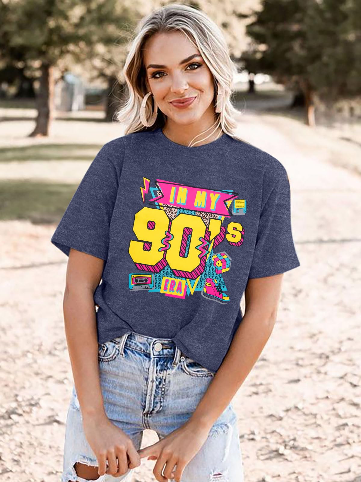 Camicie da donna anni '80 T-shirt grafica vintage neon camicie in My 80s Era Shirt Casual anni '80 anni '90 vestiti per feste