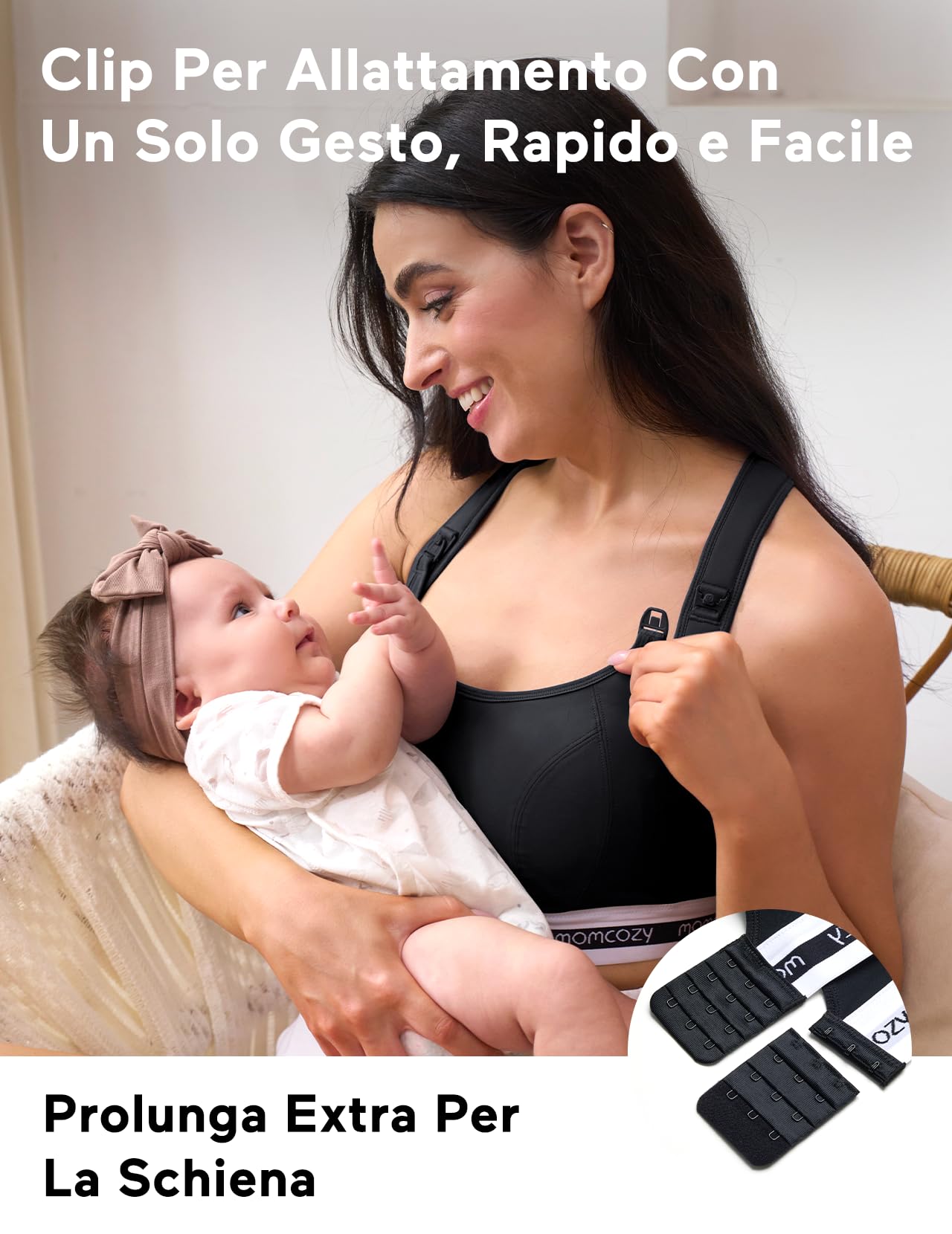 momcozy Reggiseno Allattamento FB011 - Sportivo e Morbido, Senza Fili, con Coppe Imbottite e Supporto per Gravidanza e Allattamento al Seno a Basso Impatto