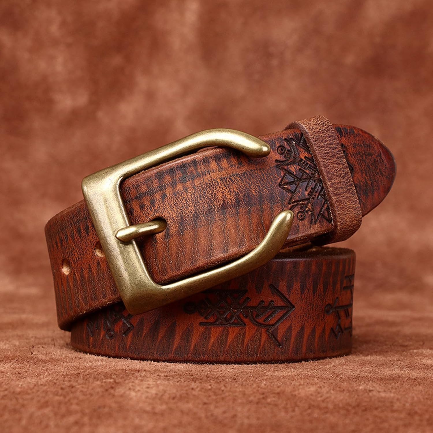 Amazon.com: KUddYYKi Vintage Belt Floral-Embossed Men display picture 3